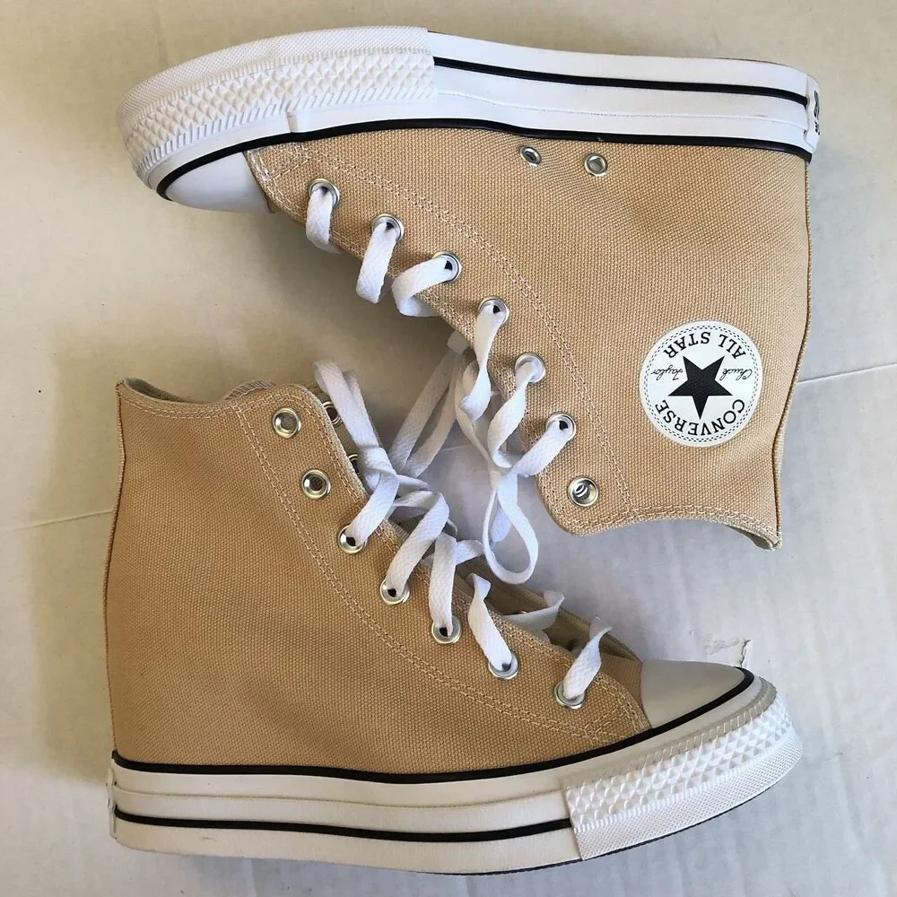 Converse Shoes Chuck Taylor All Star Wedge Hi Coastal Dune A13531C Size 8 Womens